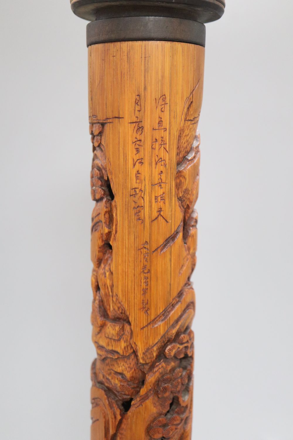 A bamboo scroll case, length 47.5cm